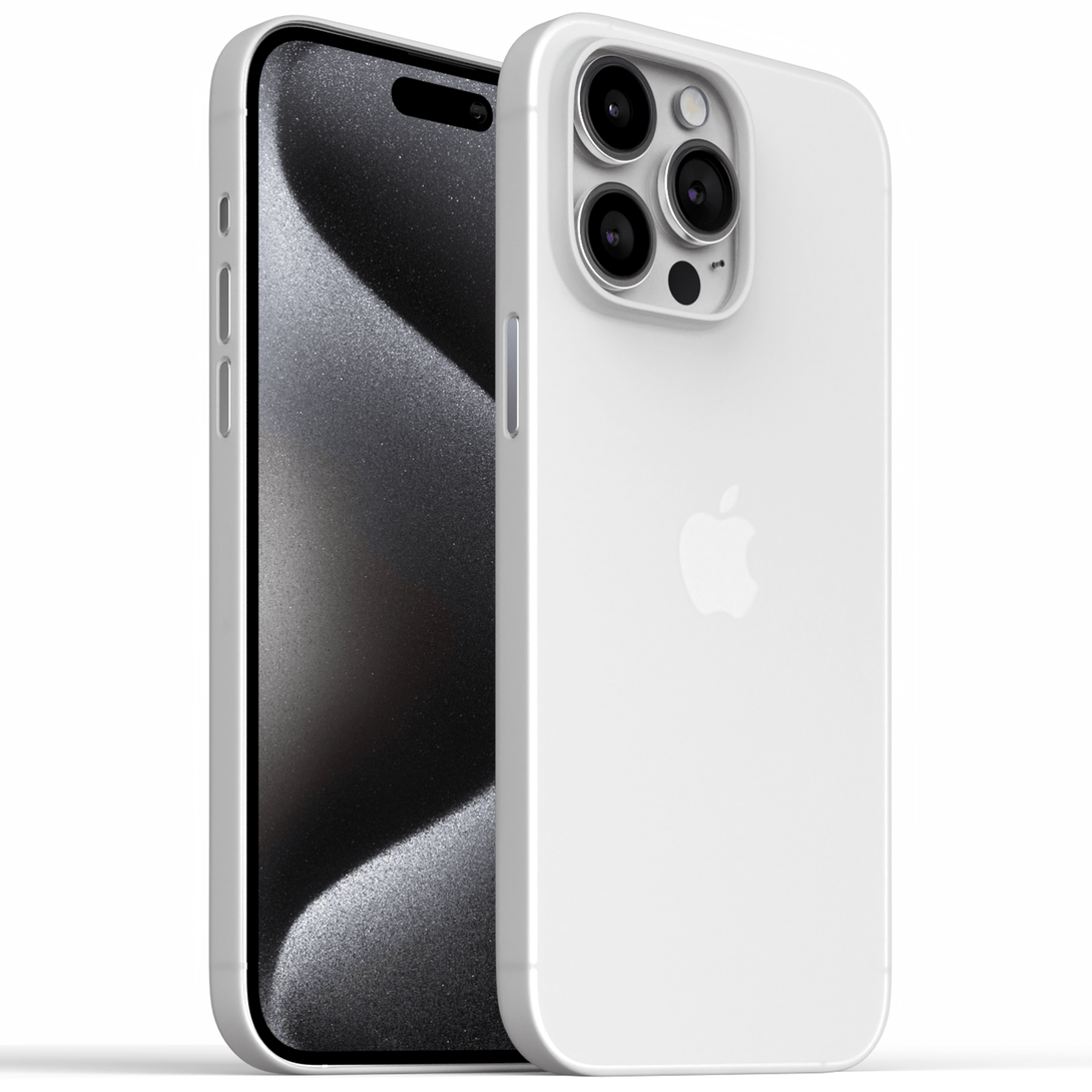 iPhone 15 Hülle Ultra Dünn - Mattes Weiß